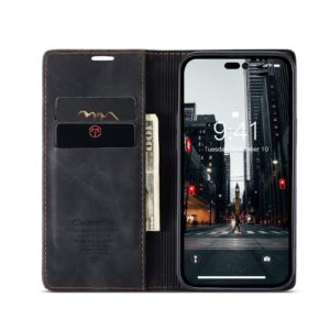 iPhone 14 Pro Max Θήκη Βιβλίο Μαύρο CaseMe-013 Multifunctional Retro Frosted Phone Case Black
