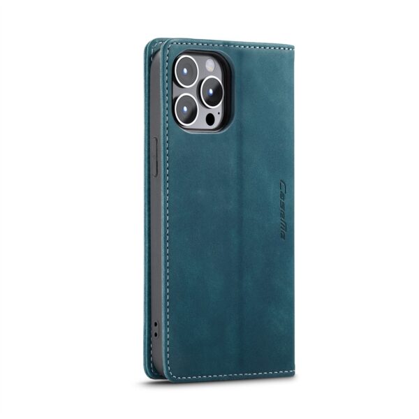 iPhone 14 Pro Max Θήκη Βιβλίο Μπλε CaseMe-013 Multifunctional Retro Frosted Phone Case Blue