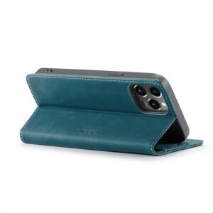 iPhone 14 Pro Max Θήκη Βιβλίο Μπλε CaseMe-013 Multifunctional Retro Frosted Phone Case Blue