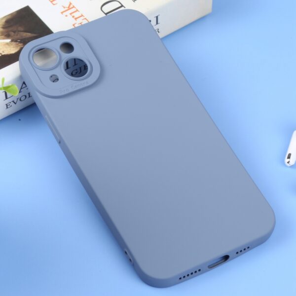 iPhone 14 Θήκη Σιλικόνης Μπλε - Γκρι Liquid Silicone Full Coverage Phone Case Blue Grey