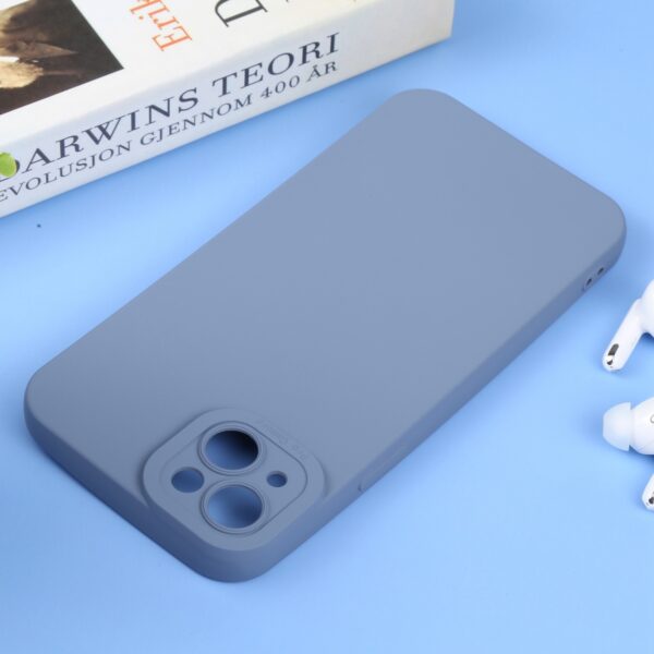 iPhone 14 Θήκη Σιλικόνης Μπλε - Γκρι Liquid Silicone Full Coverage Phone Case Blue Grey