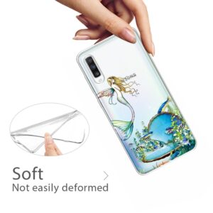 Samsung Galaxy A70 Θήκη Σιλικόνης Γοργόνα Coloured Drawing Pattern Highly Transparent TPU Protective Case Mermaid