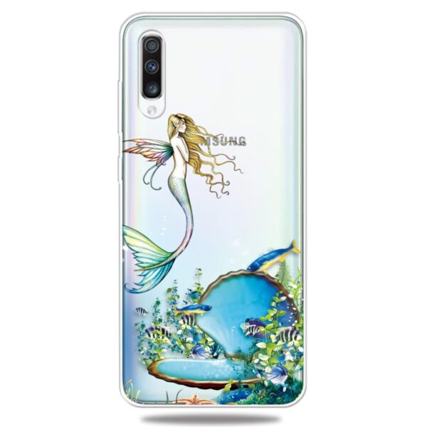 Samsung Galaxy A70 Θήκη Σιλικόνης Γοργόνα Coloured Drawing Pattern Highly Transparent TPU Protective Case Mermaid