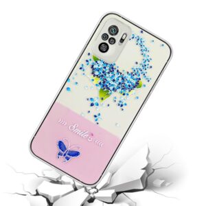 Xiaomi Redmi Note 10 4G / Note 10S / Poco M5s Θήκη Σιλικόνης Υδραγεία Bronzing Butterfly Flower Phone Case Hydrangea