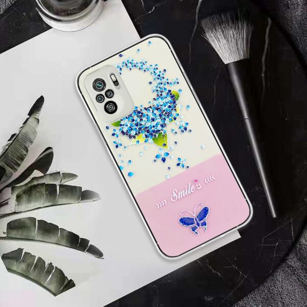 Xiaomi Redmi Note 10 4G / Note 10S / Poco M5s Θήκη Σιλικόνης Υδραγεία Bronzing Butterfly Flower Phone Case Hydrangea