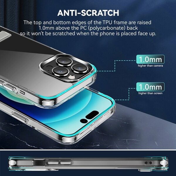 iPhone 13 Pro Max Θήκη Σιλικόνης Διάφανη Με Σταντ Four Corner Airbag Shockproof Holder Phone Case Transparent