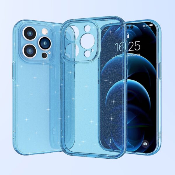 iPhone 13 Pro Θήκη Σιλικόνης Ανοιχτό Μπλε Silicone Camera Precision Hole Phone Protective Case Shining Sky Blue