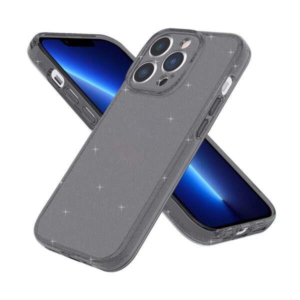 iPhone 13 Pro Θήκη Σιλικόνης Μαύρη Silicone Fine Hole Phone Protective Case Shining Black