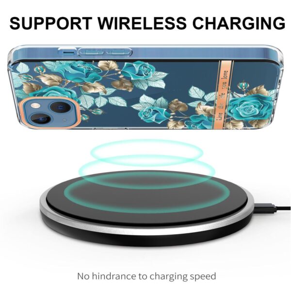 iPhone 14 Θήκη Σιλικόνης Μπλε Τριαντάφυλλα Flowers and Plants Series IMD TPU Phone Case Blue Rose