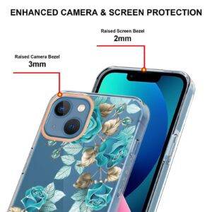 iPhone 14 Θήκη Σιλικόνης Μπλε Τριαντάφυλλα Flowers and Plants Series IMD TPU Phone Case Blue Rose