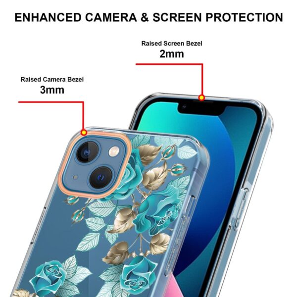 iPhone 14 Θήκη Σιλικόνης Μπλε Τριαντάφυλλα Flowers and Plants Series IMD TPU Phone Case Blue Rose