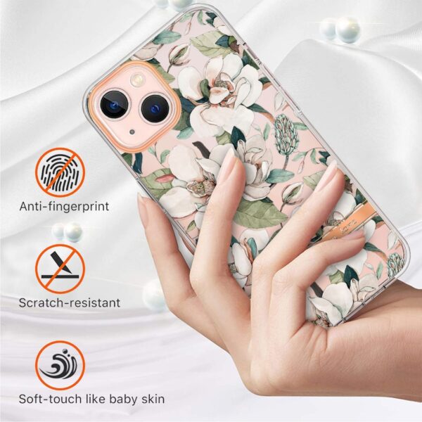 iPhone 14 Θήκη Σιλικόνης Πράσινη Γαρδένια Flowers and Plants Series IMD TPU Phone Case Green Gardenia