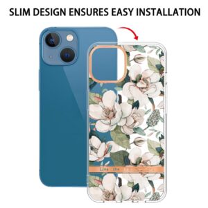 iPhone 14 Θήκη Σιλικόνης Πράσινη Γαρδένια Flowers and Plants Series IMD TPU Phone Case Green Gardenia