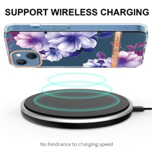 iPhone 14 Plus Θήκη Σιλικόνης Μωβ Βιγόνια Flowers and Plants Series IMD TPU Phone Case Purple Begonia