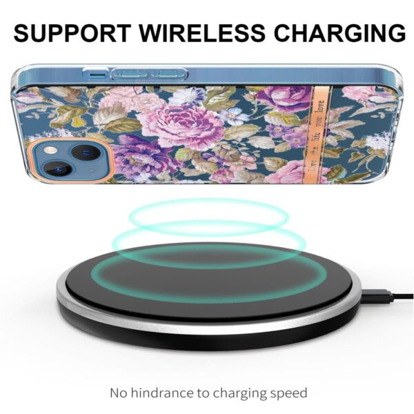 iPhone 14 Plus Θήκη Σιλικόνης Μωβ Παιώνια Flowers and Plants Series IMD TPU Phone Case Purple Peony