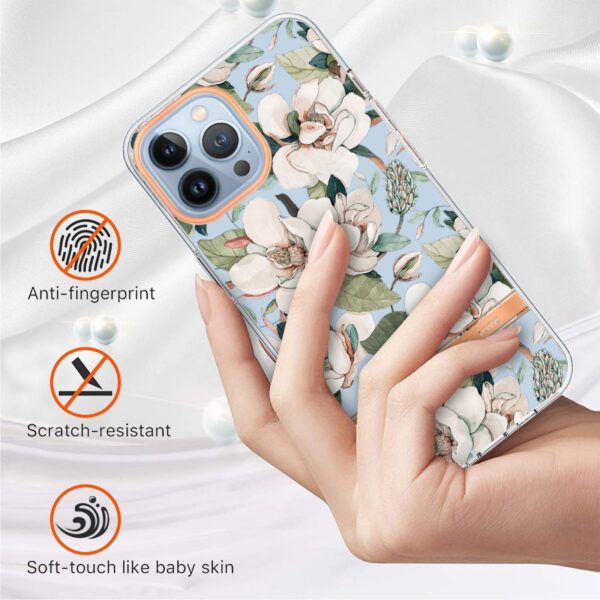 iPhone 14 Pro Θήκη Σιλικόνης Πράσινη Γαρδένια Flowers and Plants Series IMD TPU Phone Case Green Gardenia