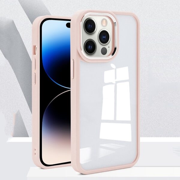 iPhone 14 Pro Θήκη Διάφανη - Απαλό Ροζ Charming Pupil II Transparent PC + TPU Shockproof Protective Case Sand Pink