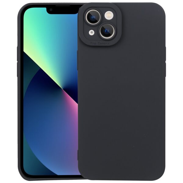 iPhone 14 Plus Θήκη Σιλικόνης Μαύρη Liquid Silicone Full Coverage Phone Case Black