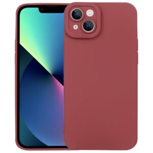 iPhone 14 Plus Θήκη Σιλικόνης Μπορντό Liquid Silicone Full Coverage Phone Case Wine Red