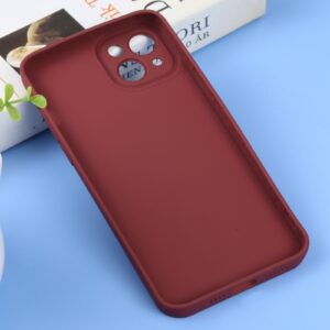 iPhone 14 Plus Θήκη Σιλικόνης Μπορντό Liquid Silicone Full Coverage Phone Case Wine Red