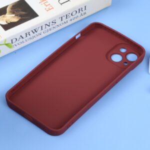 iPhone 14 Plus Θήκη Σιλικόνης Μπορντό Liquid Silicone Full Coverage Phone Case Wine Red