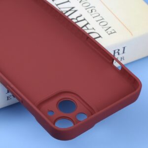 iPhone 14 Plus Θήκη Σιλικόνης Μπορντό Liquid Silicone Full Coverage Phone Case Wine Red