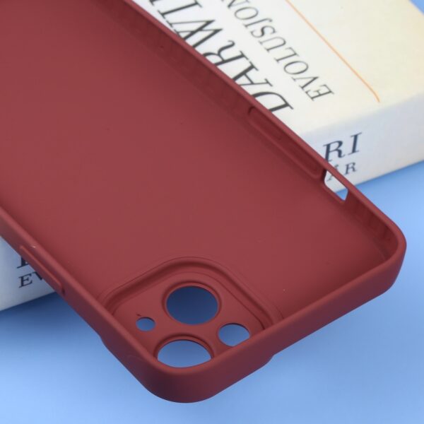 iPhone 14 Plus Θήκη Σιλικόνης Μπορντό Liquid Silicone Full Coverage Phone Case Wine Red