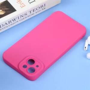 iPhone 14 Plus Θήκη Σιλικόνης Φούξια Liquid Silicone Full Coverage Phone Case Fuchsia