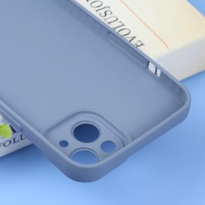 iPhone 14 Plus Θήκη Σιλικόνης Μπλε - Γκρι Liquid Silicone Full Coverage Phone Case Blue Grey