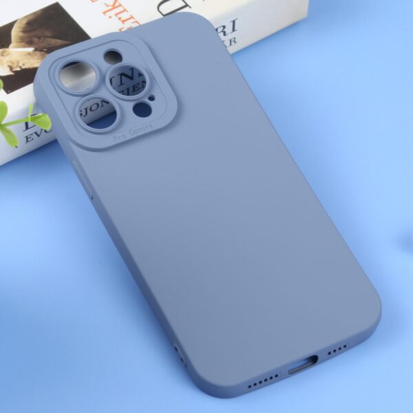 iPhone 14 Pro Θήκη Σιλικόνης Μπλε - Γκρι Liquid Silicone Full Coverage Phone Case Blue Grey