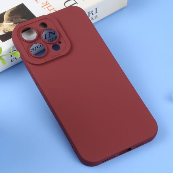 iPhone 14 Pro Θήκη Σιλικόνης Μπορντό Liquid Silicone Full Coverage Phone Case Wine Red