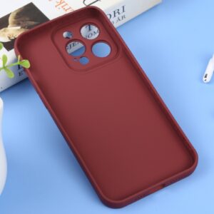 iPhone 14 Pro Θήκη Σιλικόνης Μπορντό Liquid Silicone Full Coverage Phone Case Wine Red