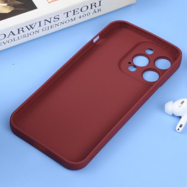 iPhone 14 Pro Θήκη Σιλικόνης Μπορντό Liquid Silicone Full Coverage Phone Case Wine Red