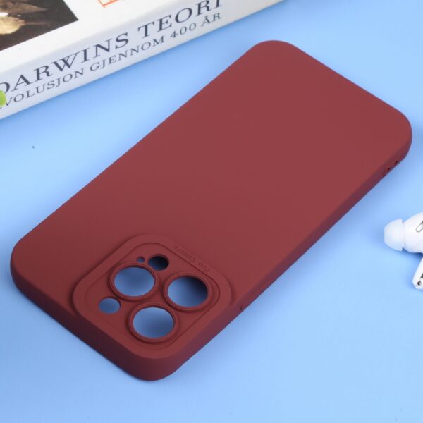 iPhone 14 Pro Θήκη Σιλικόνης Μπορντό Liquid Silicone Full Coverage Phone Case Wine Red