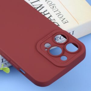 iPhone 14 Pro Θήκη Σιλικόνης Μπορντό Liquid Silicone Full Coverage Phone Case Wine Red