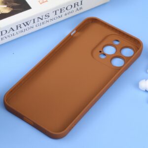 iPhone 14 Pro Θήκη Σιλικόνης Καφέ Liquid Silicone Full Coverage Phone Case Brown