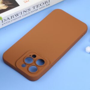 iPhone 14 Pro Θήκη Σιλικόνης Καφέ Liquid Silicone Full Coverage Phone Case Brown