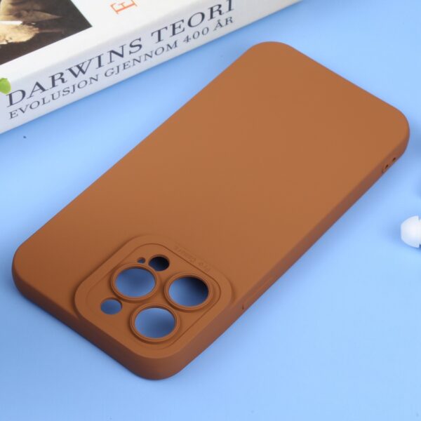 iPhone 14 Pro Θήκη Σιλικόνης Καφέ Liquid Silicone Full Coverage Phone Case Brown