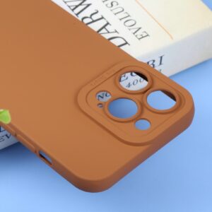 iPhone 14 Pro Θήκη Σιλικόνης Καφέ Liquid Silicone Full Coverage Phone Case Brown