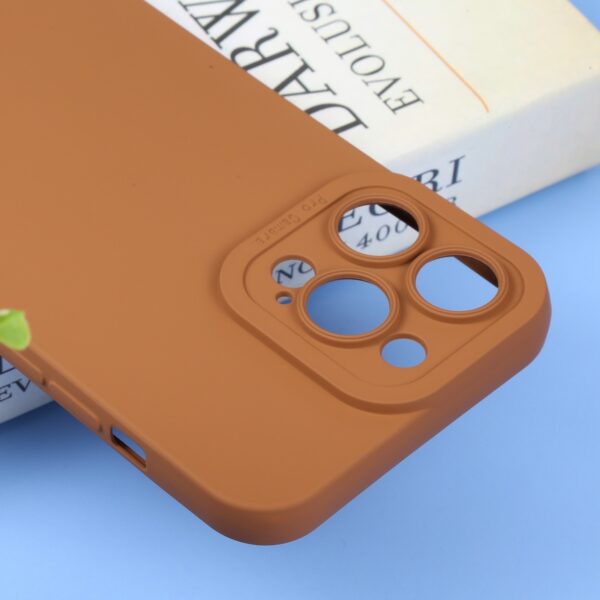 iPhone 14 Pro Θήκη Σιλικόνης Καφέ Liquid Silicone Full Coverage Phone Case Brown