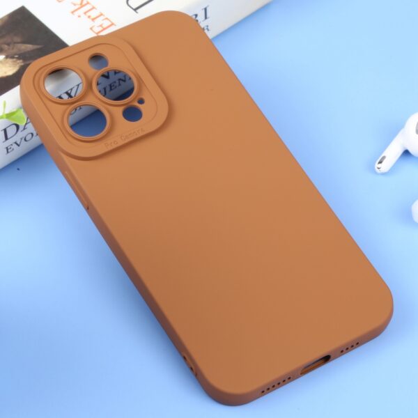 iPhone 14 Pro Θήκη Σιλικόνης Καφέ Liquid Silicone Full Coverage Phone Case Brown