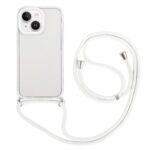 iPhone 14 Θήκη με Λουράκι Shockproof Transparent TPU Protective Case with Lanyard White