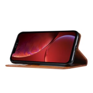 iPhone 14 Θήκη Βιβλίο Μαύρο Knead Skin Texture Horizontal Flip Case Black