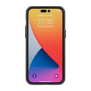 iPhone 14 Pro Θήκη Μαύρη Tire Texture Shockproof TPU+PC Phone Case with Holder Black