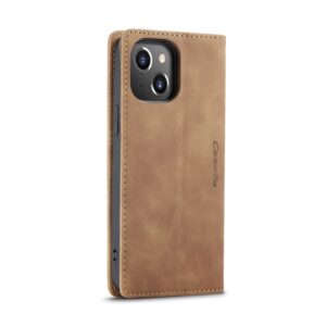iPhone 14 Plus Θήκη Βιβλίο Καφέ CaseMe-013 Multifunctional Retro Frosted Phone Case Brown