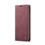 iPhone 14 Θήκη Βιβλίο Μπορντό CaseMe-013 Multifunctional Retro Frosted Phone Case Wine Red