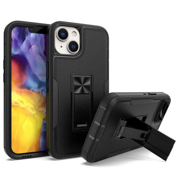 iPhone 14 Θήκη Μαύρη Με Σταντ Shockproof TPU + PC Magnetic Protective Case with Holder Black