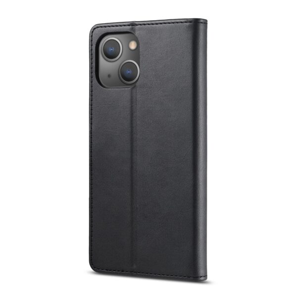 iPhone 14 Θήκη Βιβλίο Μαύρο LC.IMEEKE Calf Texture Phone Case Black