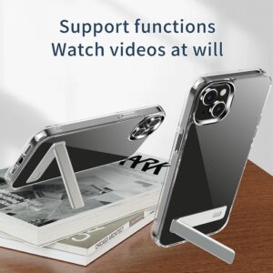 iPhone 14 Θήκη Σιλικόνης Διάφανη Με Σταντ Four Corner Airbag Shockproof Holder Phone Case Transparent