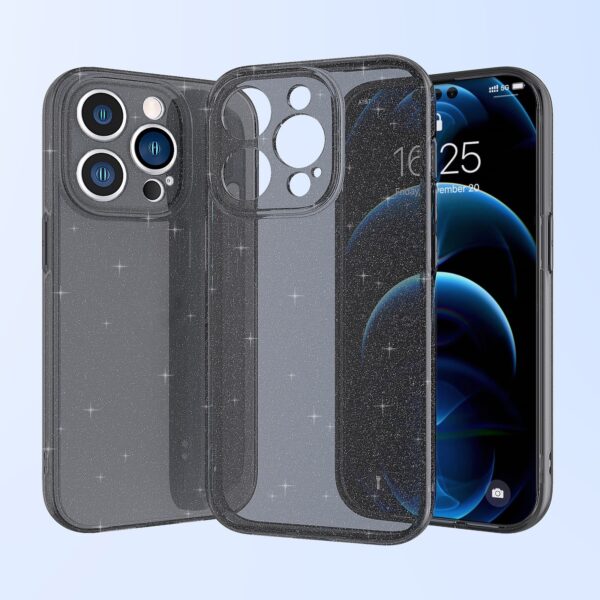 iPhone 14 Plus Θήκη Σιλικόνης Μαύρη Silicone Fine Hole Phone Protective Case Shining Black